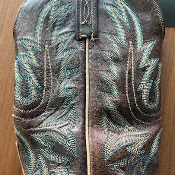 Lucchese 1883 Boots in Tan/Light Green/Brown/Teal, Size 7.5 B - Picture 9 of 12